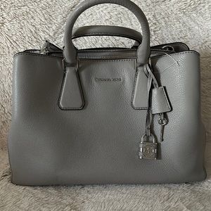 Michael Kors Camille Leather Satchel. Color Pearl Grey